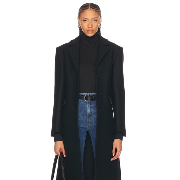 Loulou de Saison Black Alisa Long Coat - Picture 1 of 6